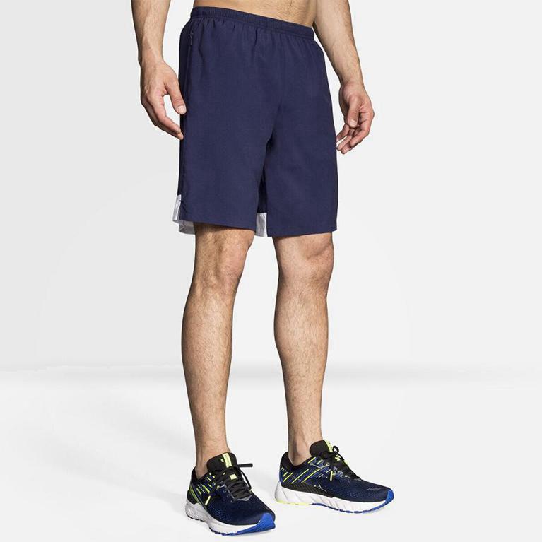 Pánske Brooks Go-To 9 - Bežecké Kraťasy - Modre (32861-OLSB)